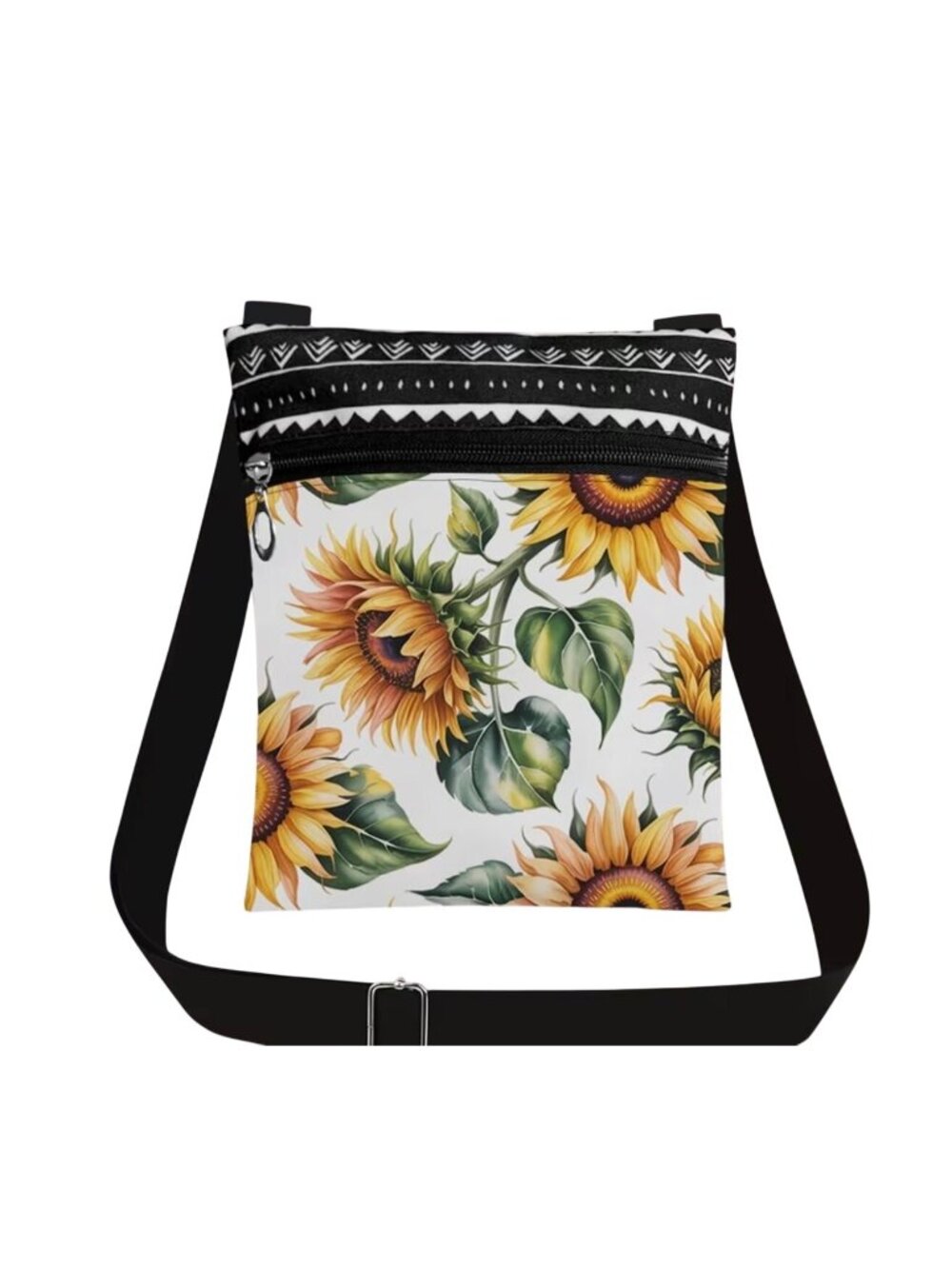 Sunflower Crossbody Bag With Boho Charm Canvas Perfect For Travel Or School